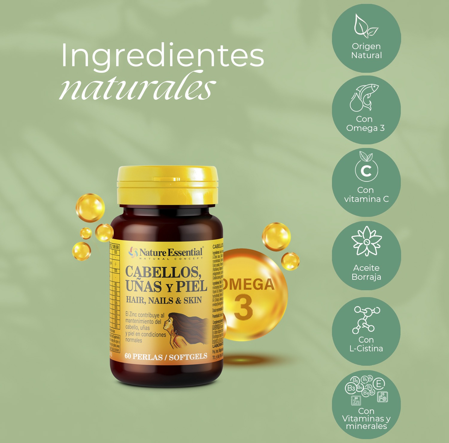 Cabellos, uñas & piel 540 mg 30 perlas - Imagen 4