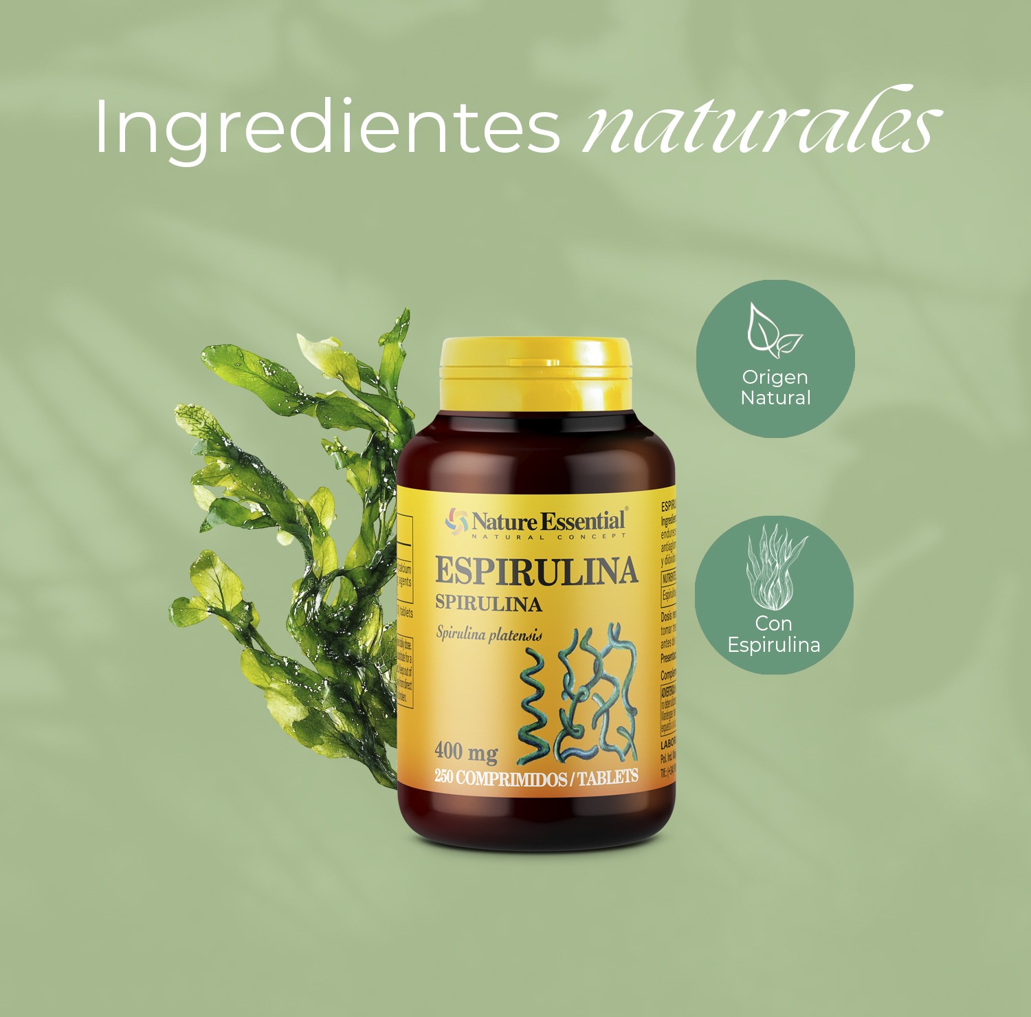 Espirulina 400 mg. 250 comprimidos - Imagen 4