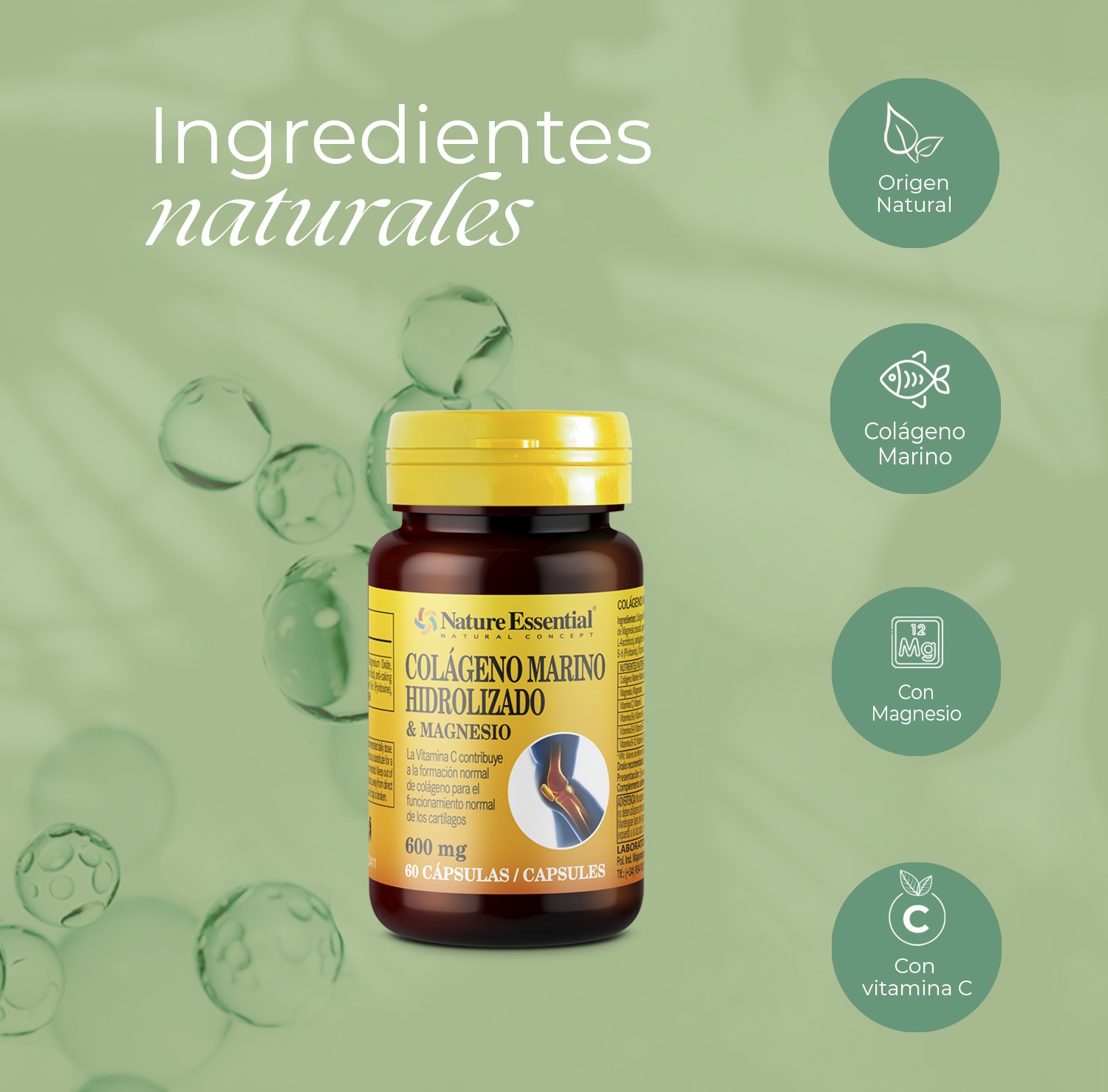 Colágeno marino + magnesio 600 mg. 60 cápsulas - Imagen 4