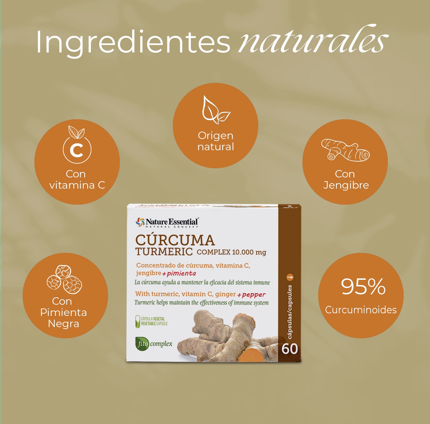 Cúrcuma (complex) 10.000 mg. 60 cápsulas vegetales - Imagen 3