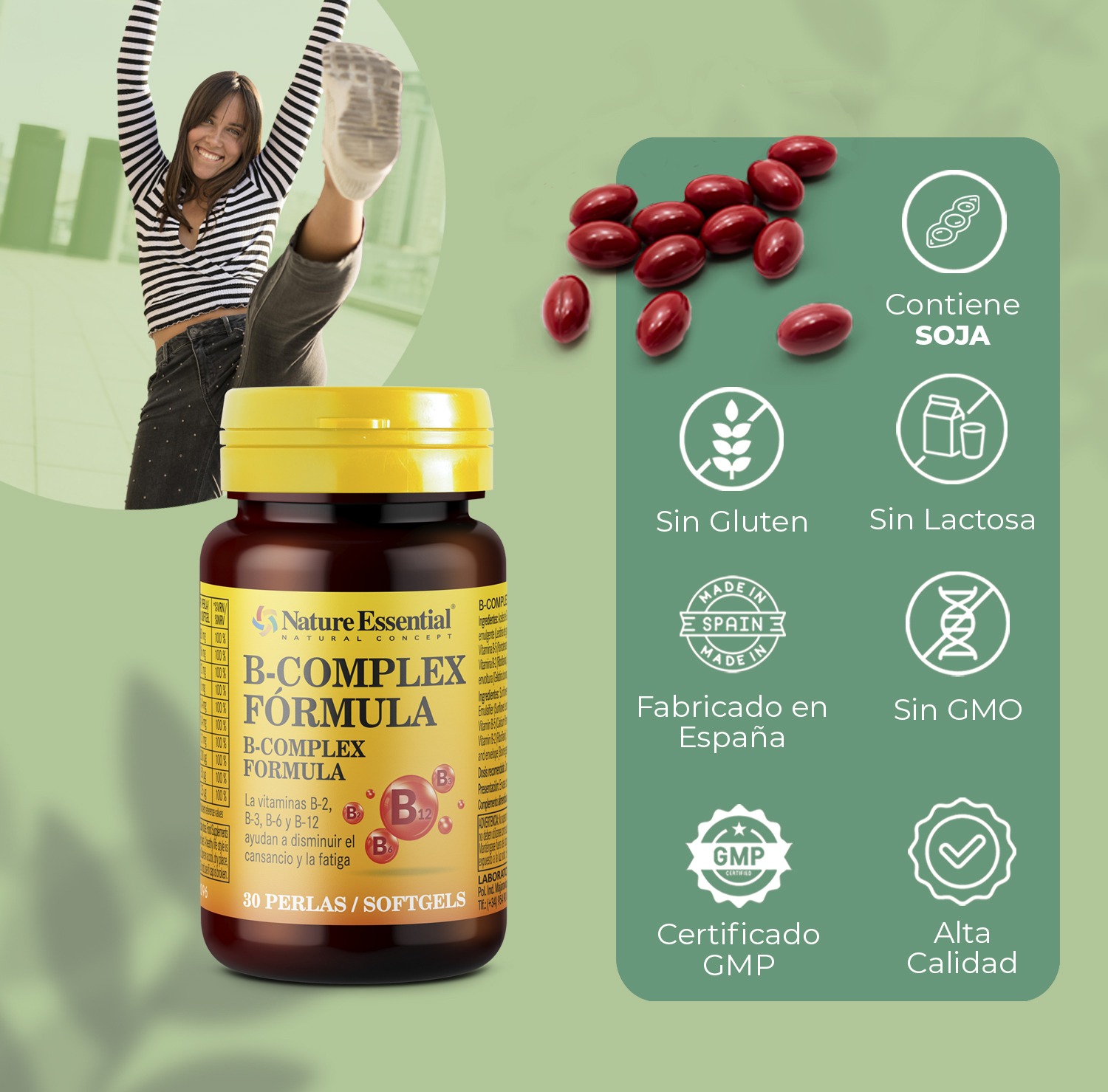 B-complex fórmula 500 mg 30 perlas - Imagen 5