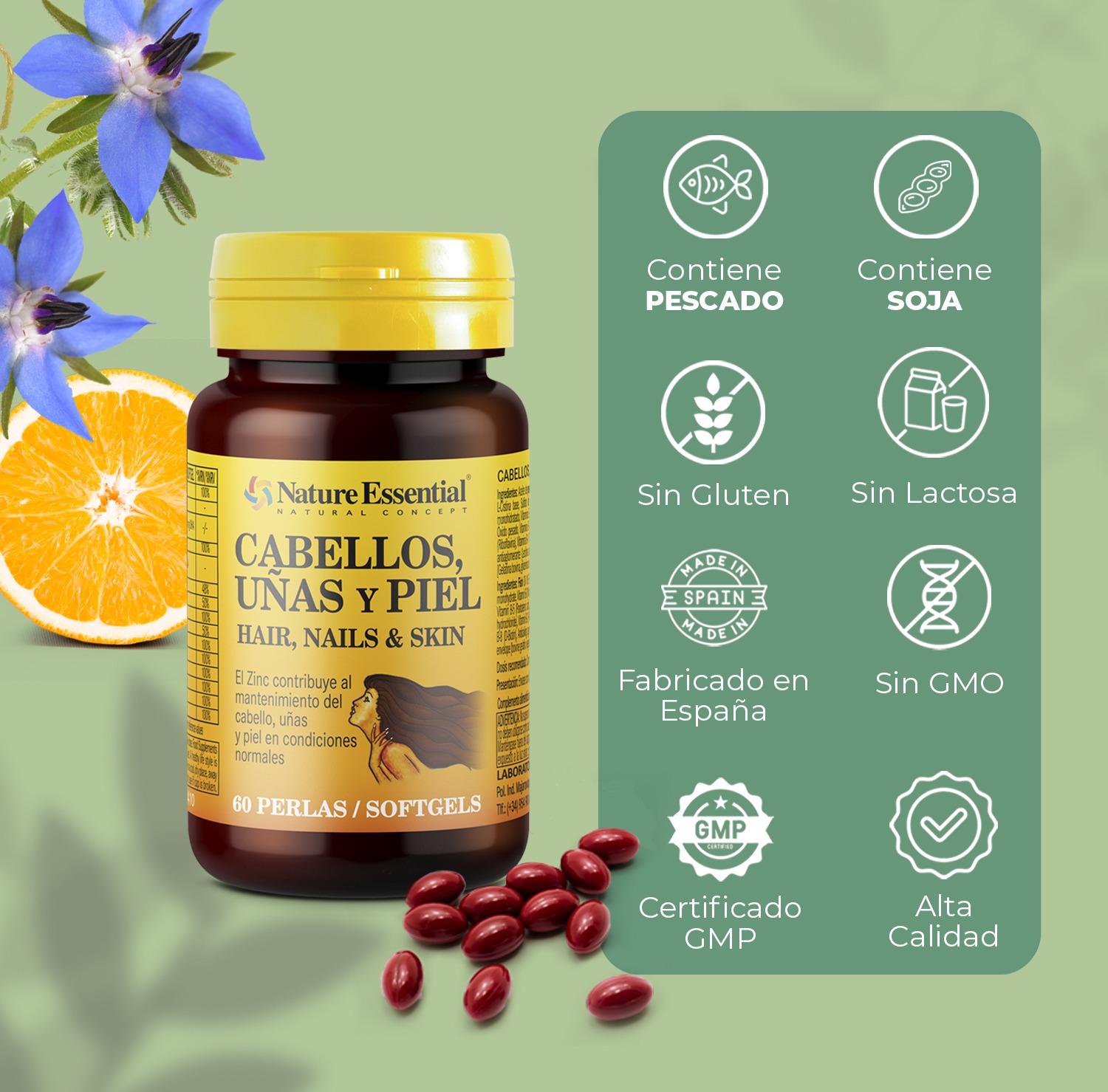 Cabellos, uñas & piel 540 mg 30 perlas - Imagen 5