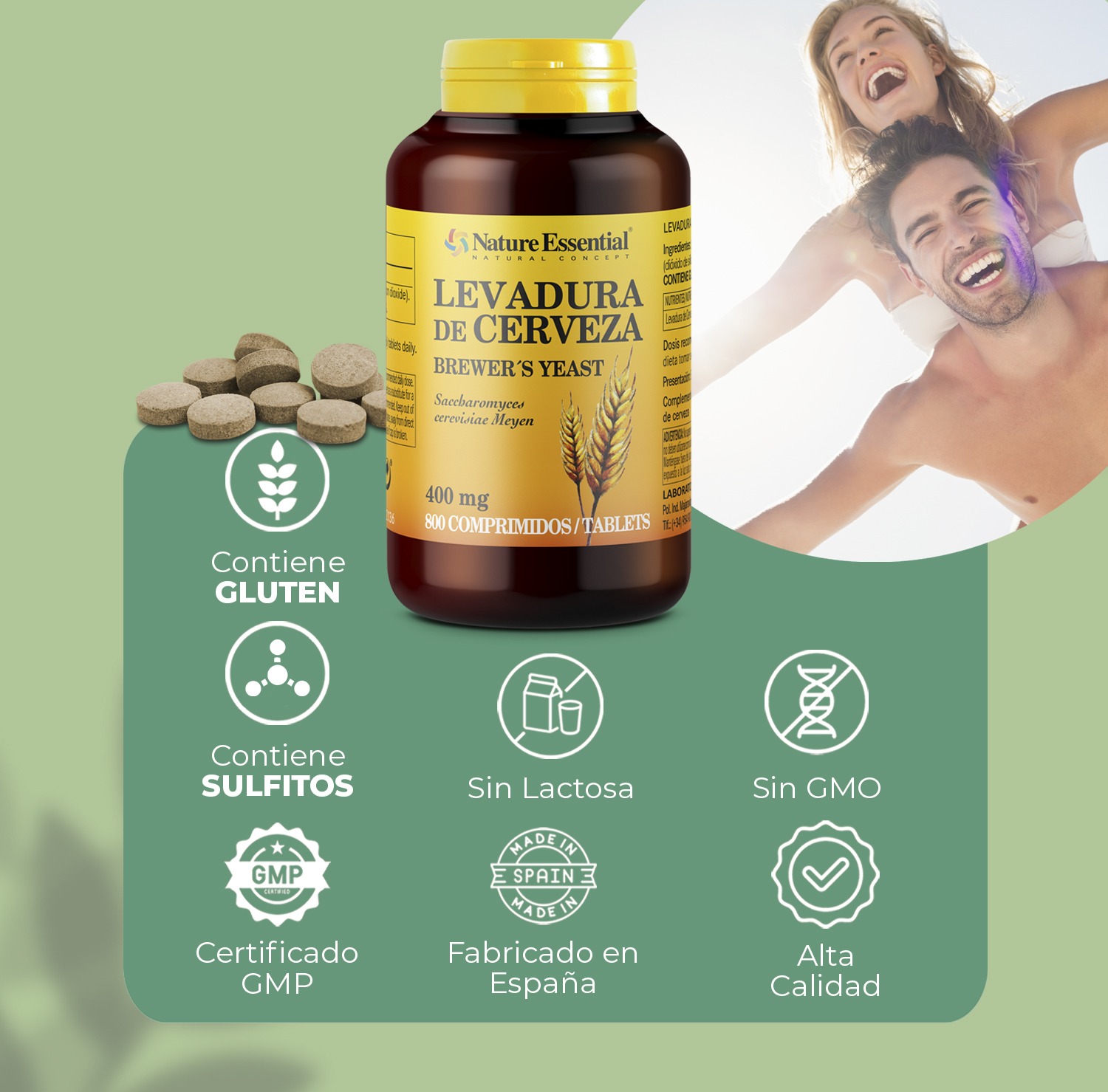 Levadura de cerveza 400 mg. 800 comprimidos - Imagen 5