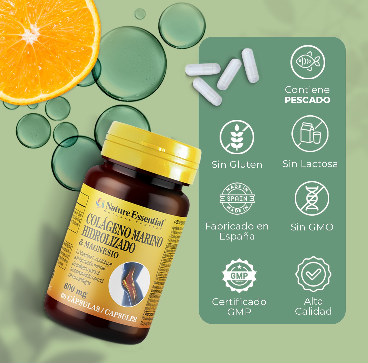 Colágeno marino + magnesio 600 mg. 60 cápsulas - Imagen 5