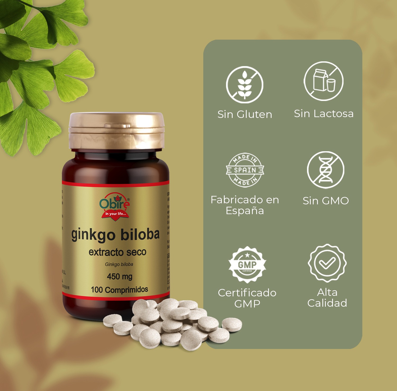 Ginkgo biloba 450 mg. (ext. seco) 100 comprimidos - Imagen 5