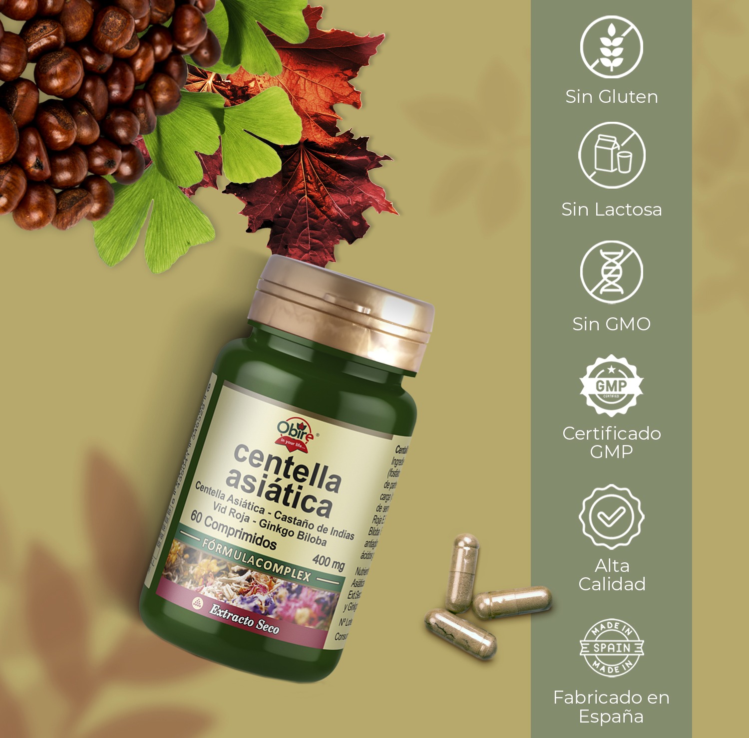 Centella asiatica (complex) 400 mg. (ext. seco) 60 comprimidos - Imagen 5