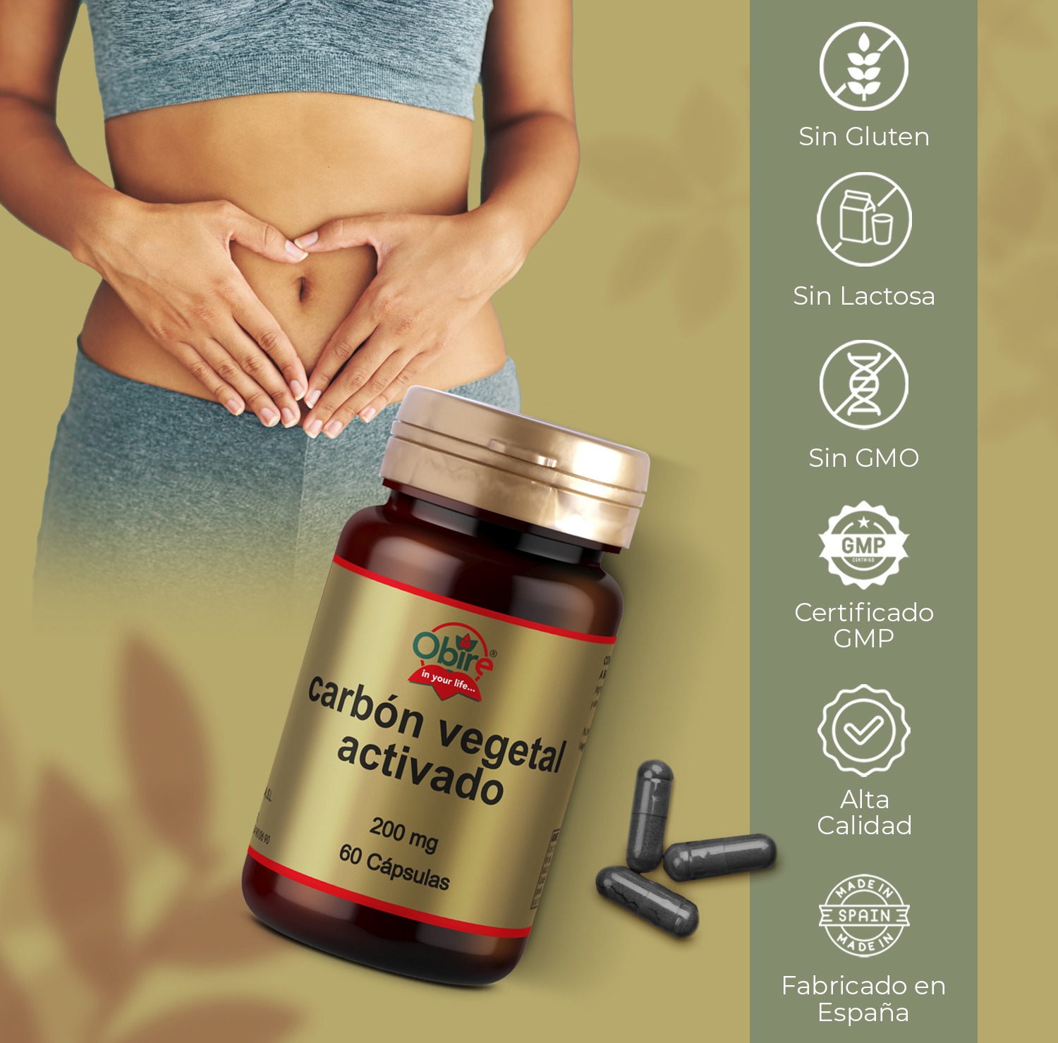 Carbón vegetal activado 200 mg. 60 cápsulas - Imagen 5