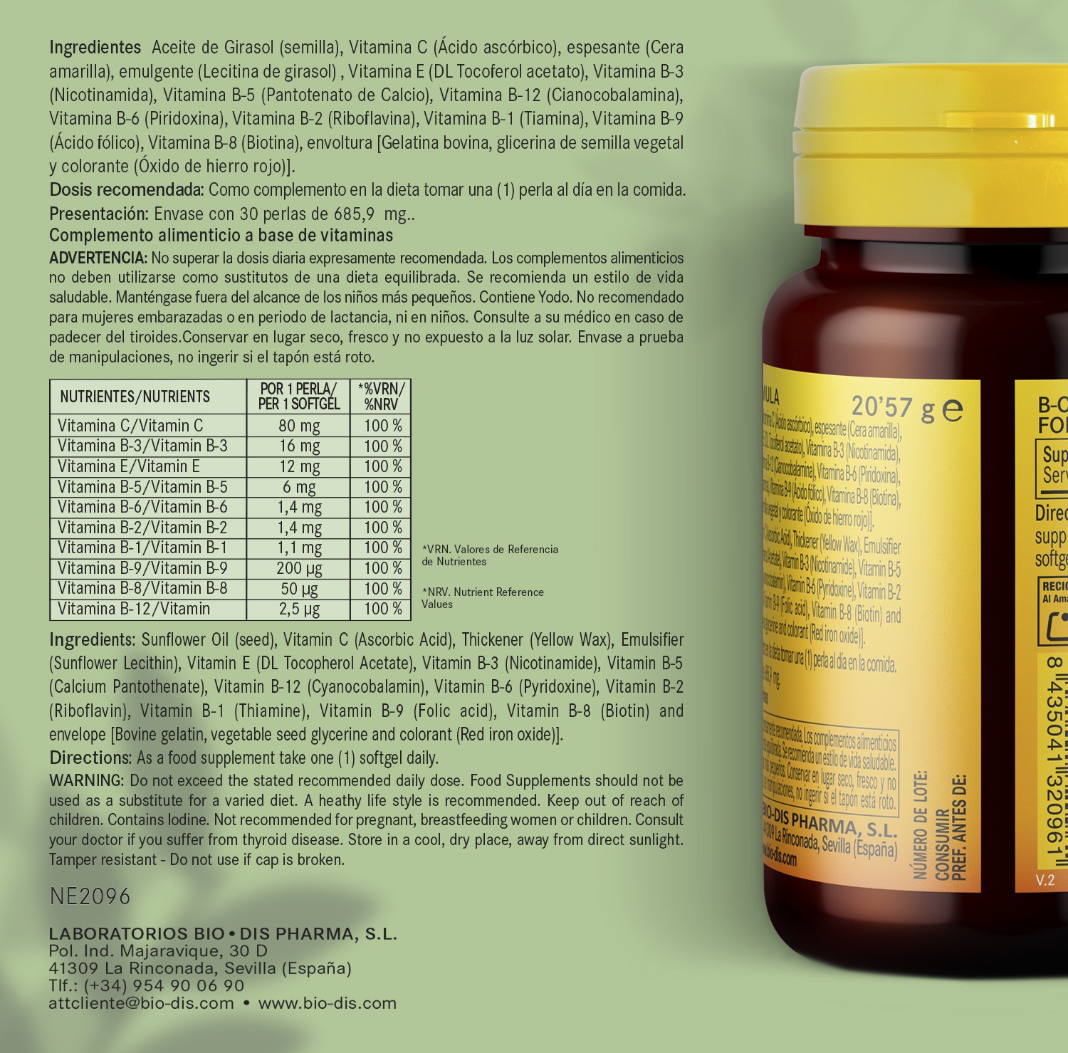 B-complex fórmula 500 mg 30 perlas - Imagen 6