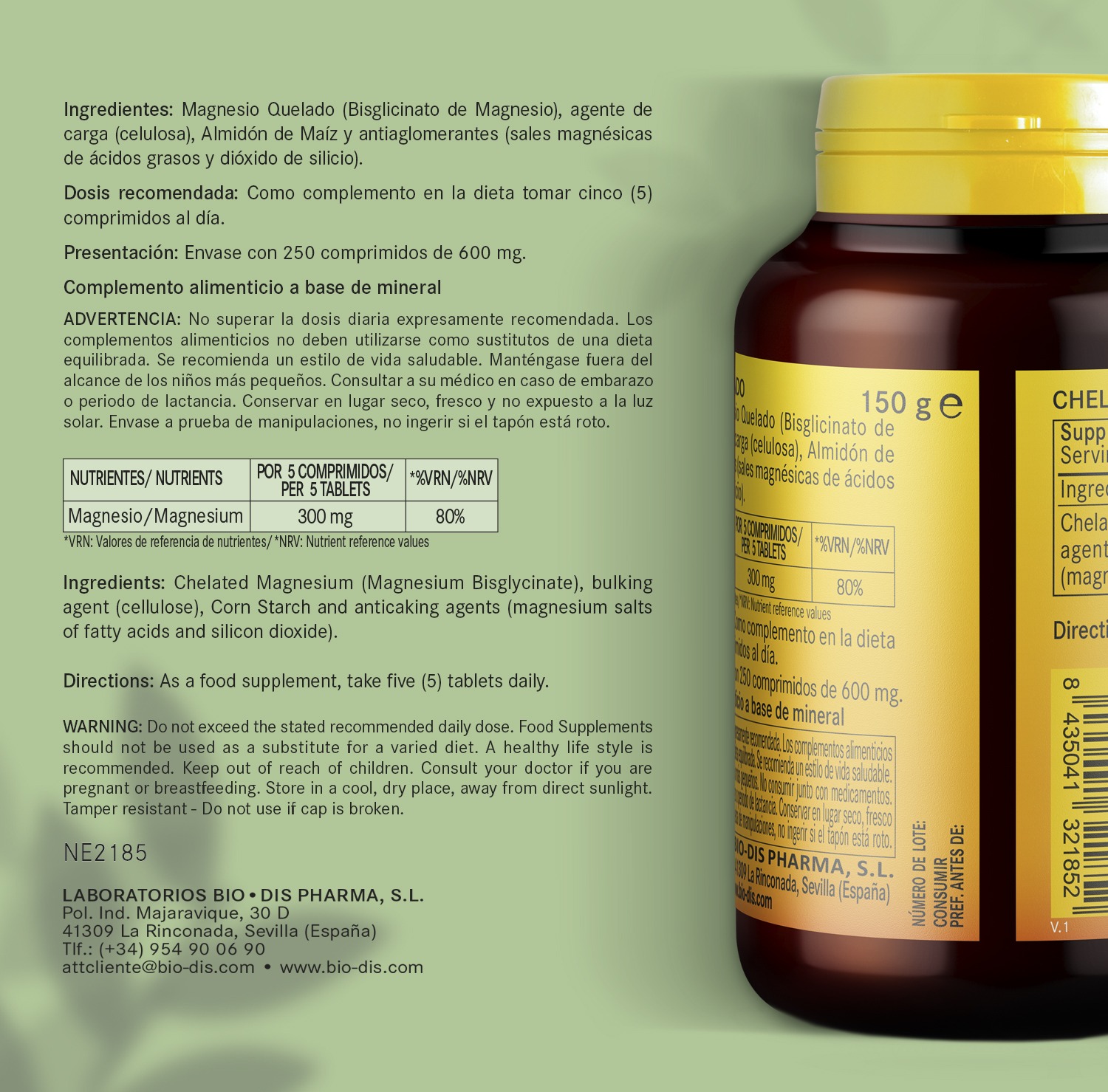 Magnesio 300 mg. 250 comprimidos - Imagen 6