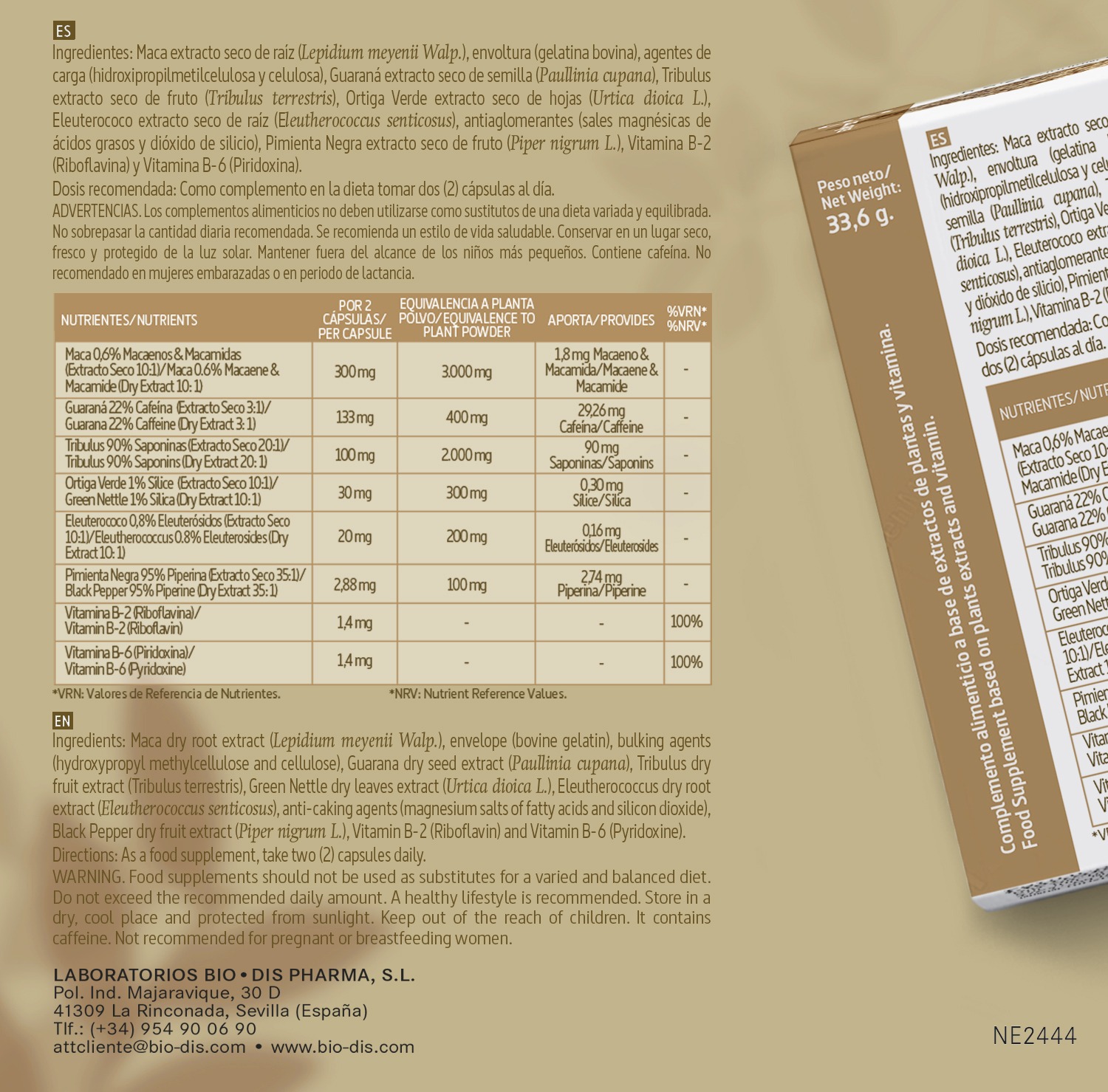 Maca (complex) 3000 mg. (ext. seco) 60 cápsulas - Imagen 5