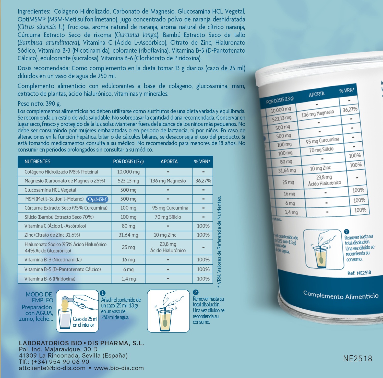 Confortflex® 360 gr. Colágeno polvo hidrolizado - Imagen 5