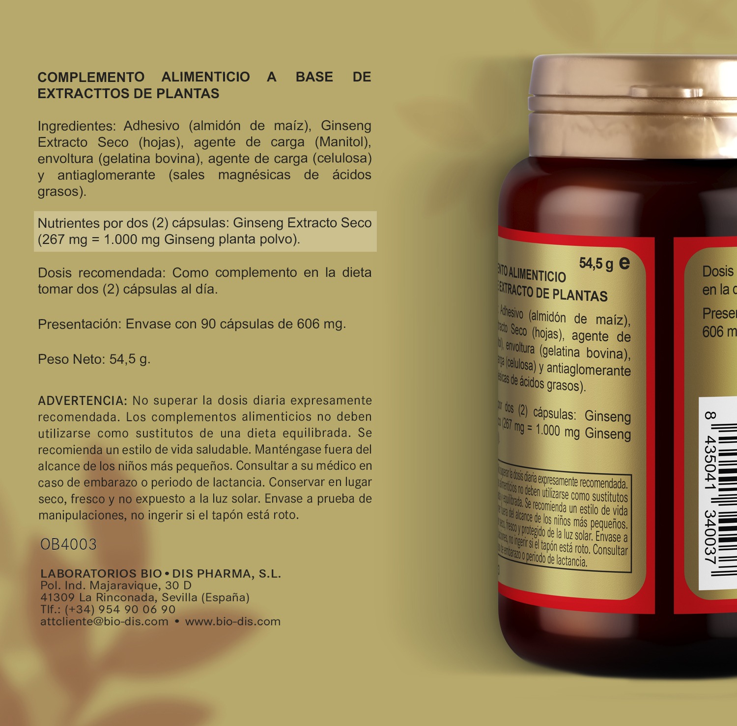 Ginseng rojo 500 mg. (ext. seco ) 90 cápsulas - Imagen 6