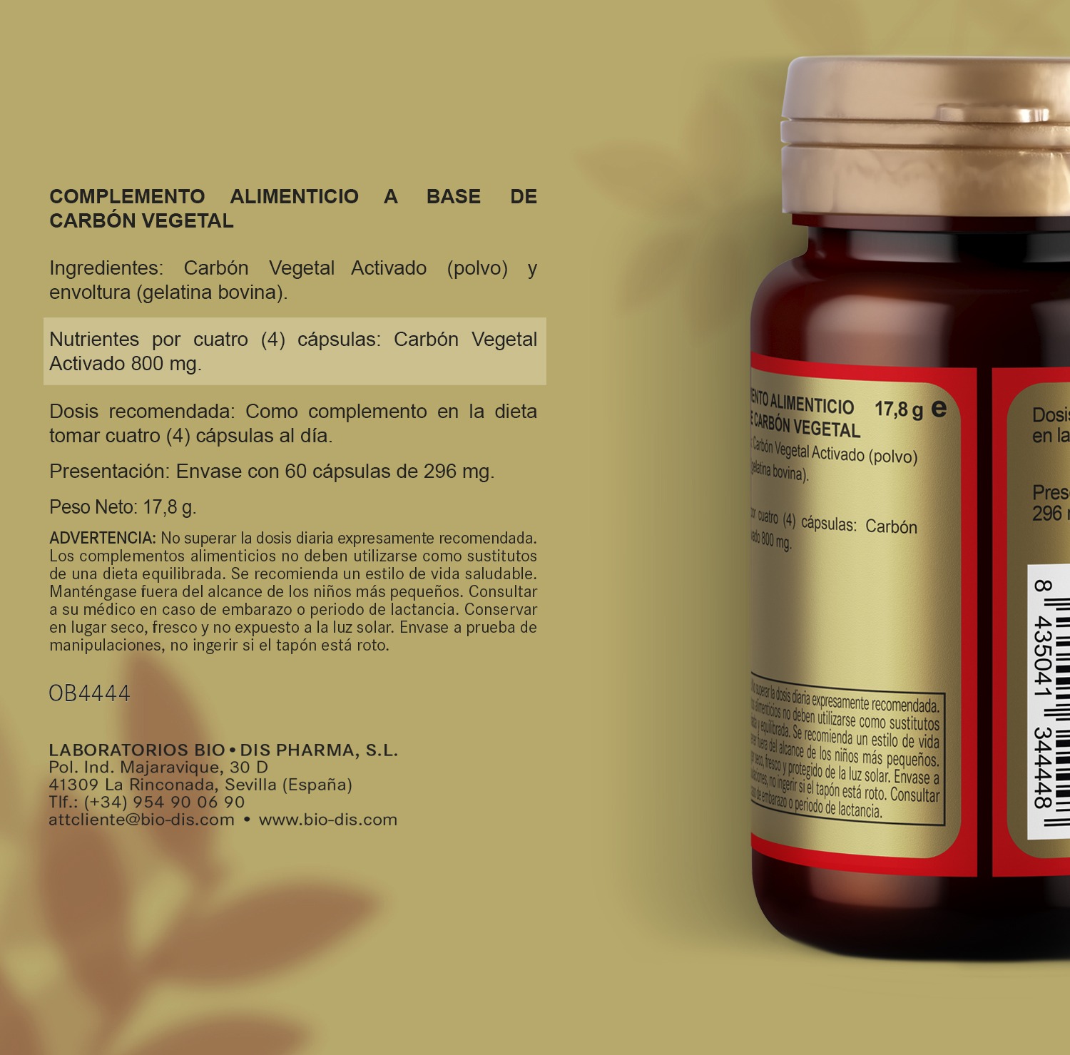 Carbón vegetal activado 200 mg. 60 cápsulas - Imagen 6