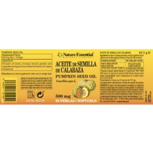 Aceite de semilla de calabaza 500 mg. 50 perlas - Imagen 2