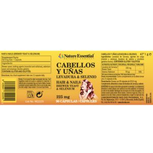 Cabellos y uñas 225 mg. (Levadura + selenio) 90 cápsulas - Imagen 4