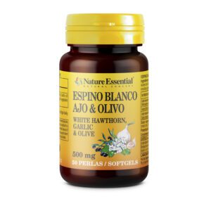 Espino blanco + ajo + olivo 500 mg. 50 perlas