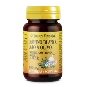 Espino blanco + ajo + olivo 500 mg. 50 perlas