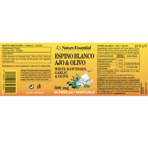 Espino blanco + ajo + olivo 500 mg. 50 perlas - Imagen 3