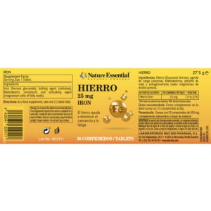 Hierro 25 mg. 50 comprimido - Imagen 2
