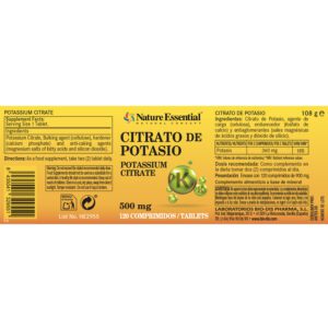Citrato de potasio 500 mg. 120 comprimidos - Imagen 2