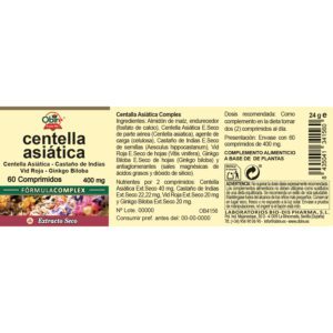 Centella asiatica (complex) 400 mg. (ext. seco) 60 comprimidos - Imagen 3