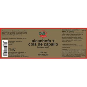 Alcachofa + cola de caballo (extracto seco) 300 mg. 60 cápsulas - Imagen 2