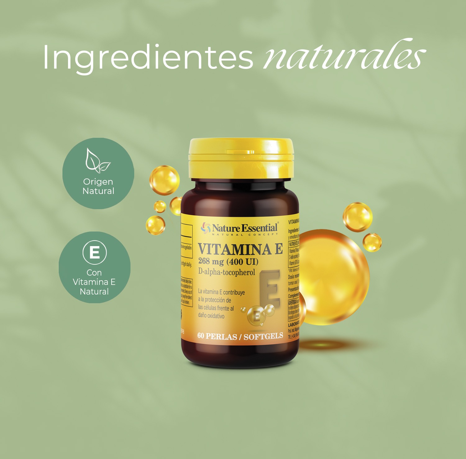 Vitamina E-400 U.I. Natural 60 perlas - Imagen 4