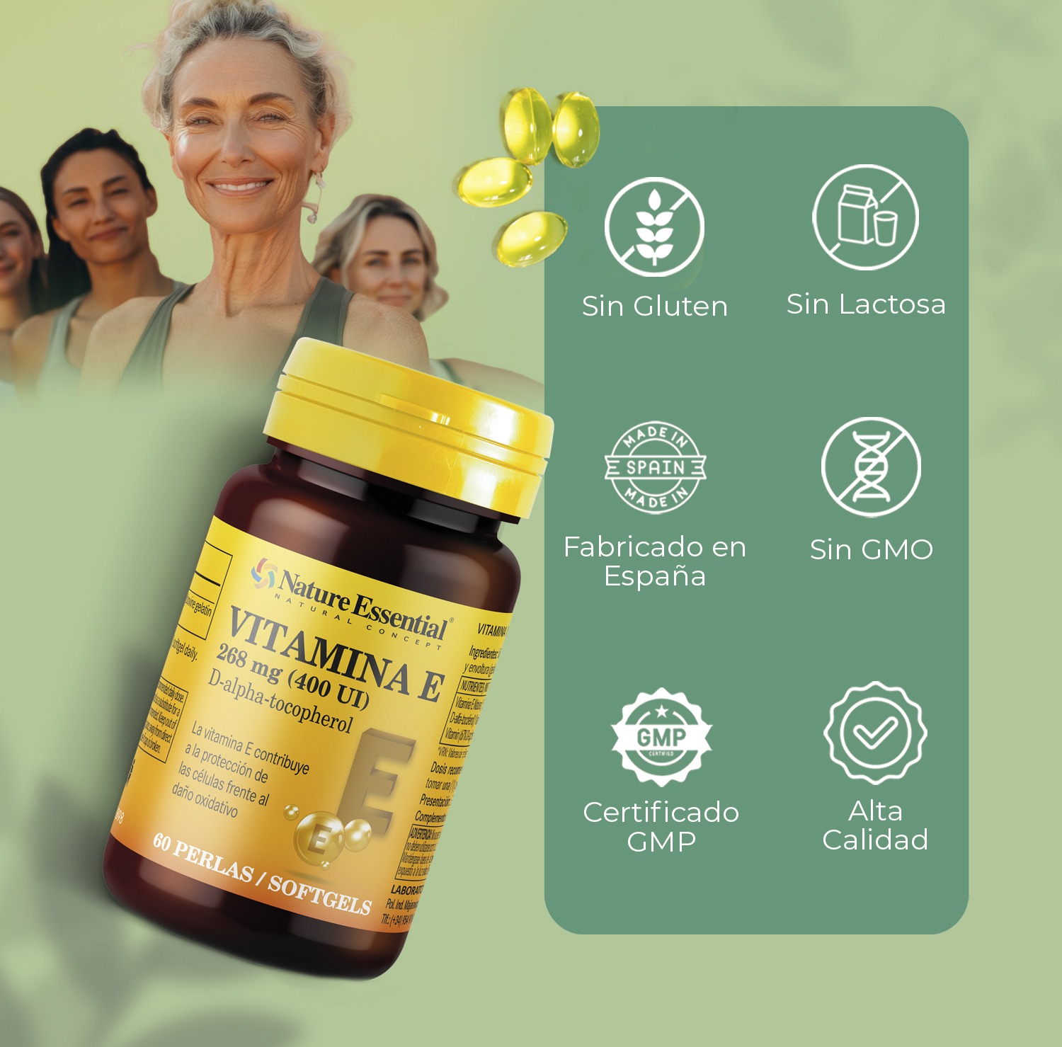 Vitamina E-400 U.I. Natural 60 perlas - Imagen 5