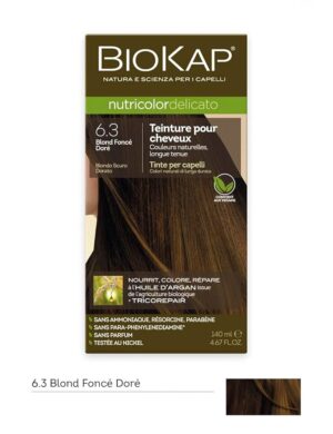Tinte Nutricolor Delicato 6.3 Rubio Oscuro Dorado 140ml Biokap