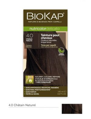 Tinte Nutricolor Delicato 4.0 Castaño Natural 140ml Biokap