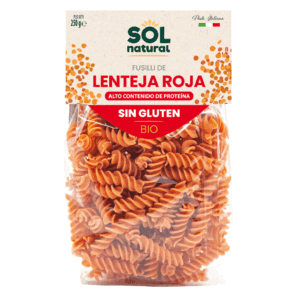 Fusilli de lenteja roja bio sin gluten 300 g