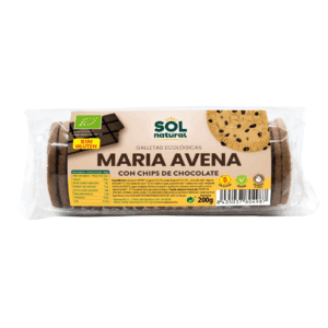 Galletas maría de avena sin gluten con chips chocolate bio 200g