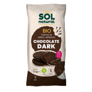 Tortas de arroz bañadas con chocolate dark bio 100g