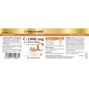 Vitamina C 1000 mg. + cúrcuma 60 comprimidos - Imagen 4