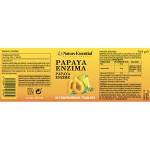 Papaya enzyma Papaina (6.000 USP/mg) 60 comprimidos - Imagen 4