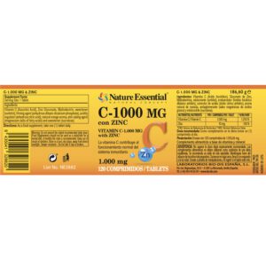 Vitamina C 1000 mg + zinc 10 mg. 120 comprimidos - Imagen 2