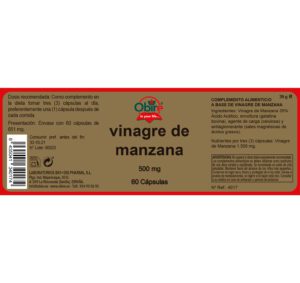 Vinagre de manzana 500 mg. 60 cápsulas - Imagen 3