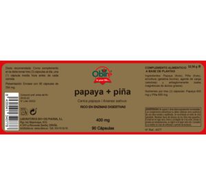 Papaya + piña 400 mg. 90 cápsulas - Imagen 4