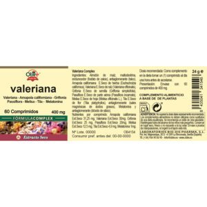 Valeriana (complex) 400 mg. (ext. seco) 60 comprimidos - Imagen 2