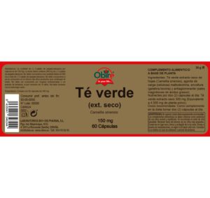 Té verde 150 mg. (Extracto seco) 60 cápsulas - Imagen 2