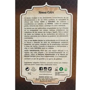 Henna Radhe Castaño Intenso Polvo 100g - Imagen 2