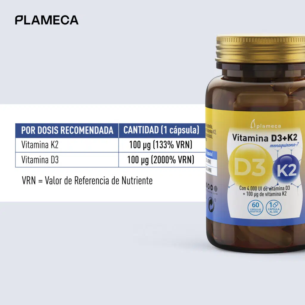 Vitamina D3 + K2 (60 cápsulas) - Imagen 2